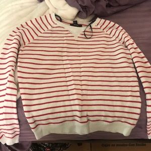 Red and white striped sweater